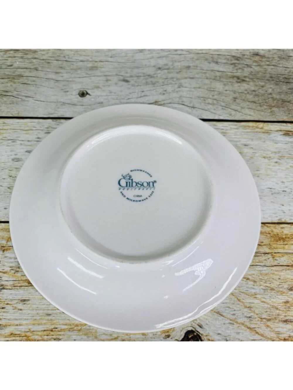 Gibson FOUR SEASONS White Embossed Fruit Floral Trellis Rim Salad Plates Set 4